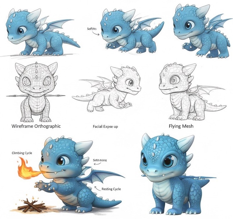 Dragginz creature concept sketches